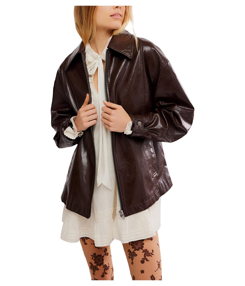 フリーピープル レディース アウター コート レザー ジャケット Free People We The Free Sloane Vegan Leather Jacket Chocolate チョコレート
