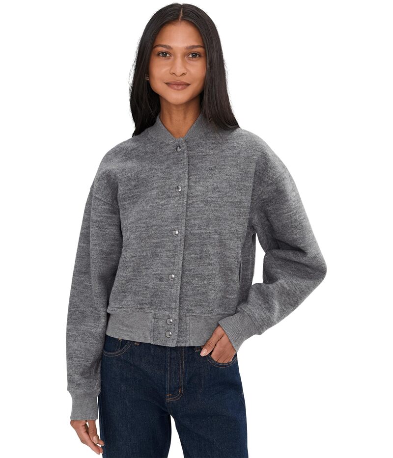 メイドウェル レディース アウター コート ジャケット Madewell Coho Zip Bomber Jacket Heather Charcoal チャコール