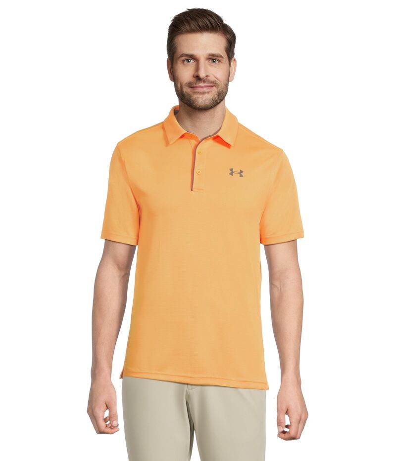 アンダーアーマー メンズ トップス シャツ Under Armour Golf Tech Polo Nova Orange/Pitch Gray グレー