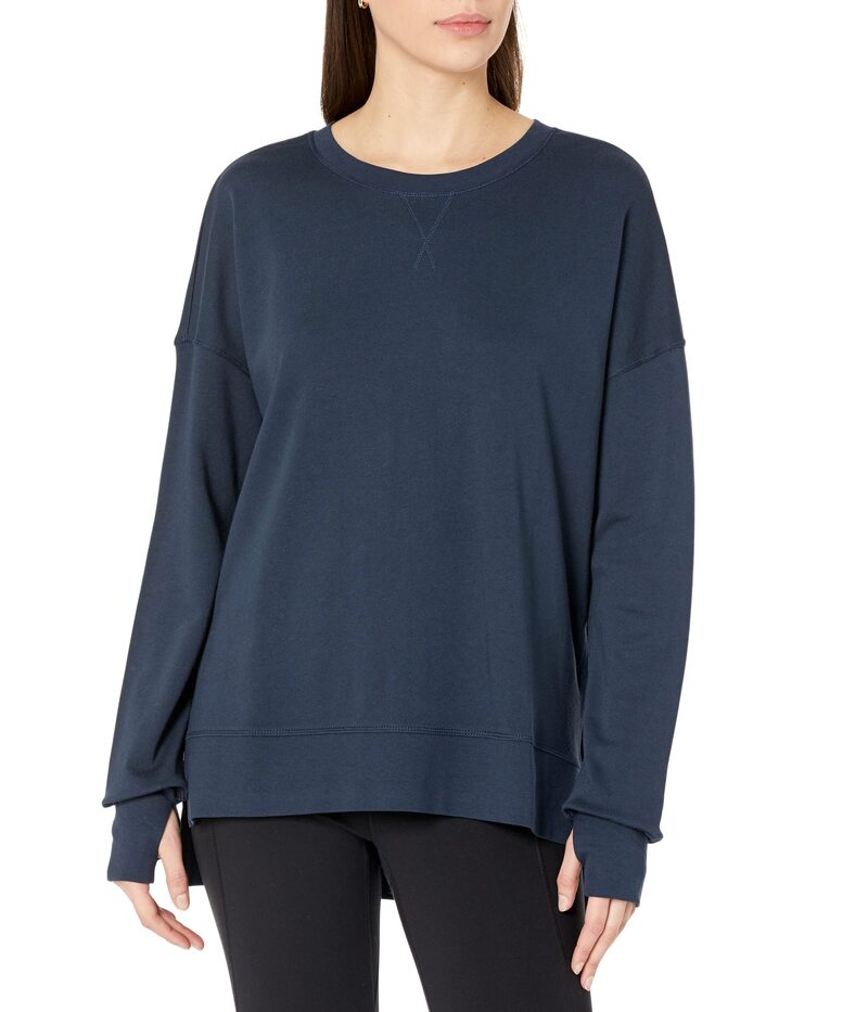 スウェッティベティ レディース アウター パーカー・スウェット シャツ Sweaty Betty After Class Longline Sweatshirt Navy Blue ネイビー