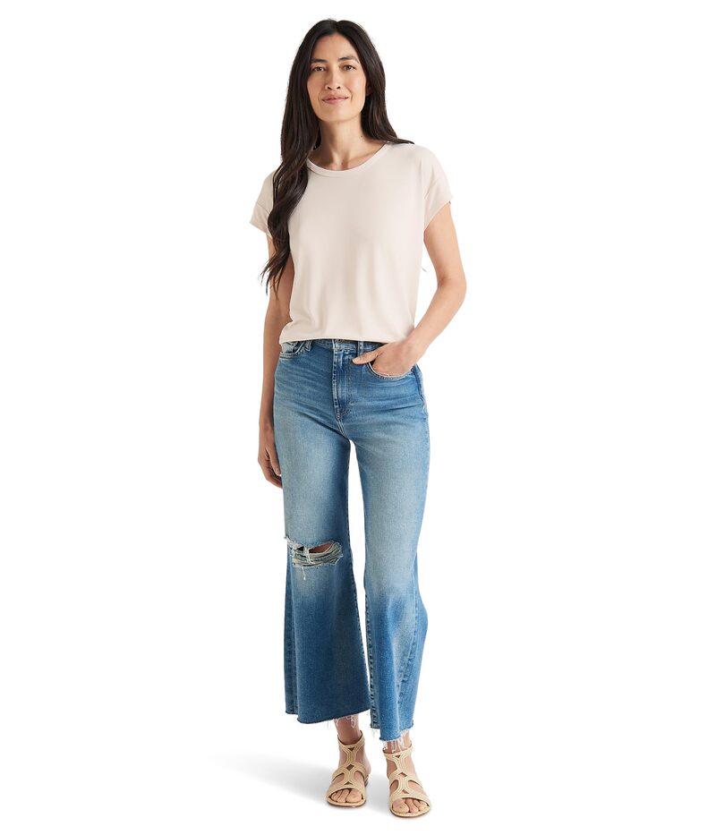 スプレンディット レディース トップス シャツ ジャージー Splendid Arlo Sandwash Jersey Crew Tee Moonstone