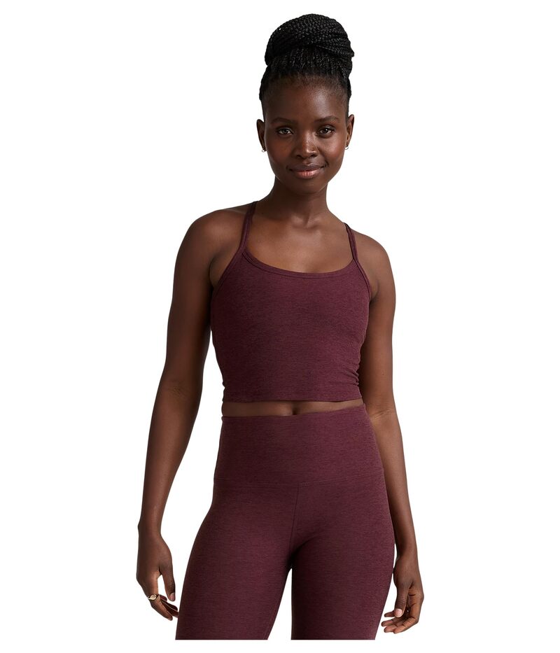 ビヨンドヨガ レディース トップス シャツ クロップド Beyond Yoga Spacedye Slim Racerback Cropped Tank Midnight Burgundy Heather ヘザー