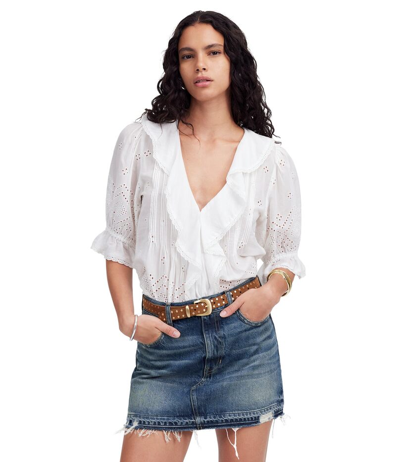 メイドウェル レディース ボトムスカート ミニ デニム Madewell 5 Pocket Postage Stamp Deniminin Croswell Wash デニム｜ReVida 店