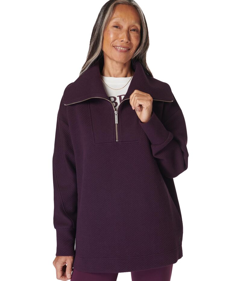 スウェッティベティ レディース アウター パーカー・スウェット ハーフジップ シャツ Sweaty Betty Radiant Half Zip Sweatshirt Midnight Cherry Purple パープル