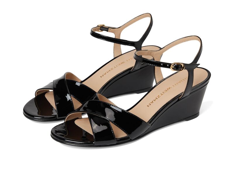 スチュアート ワイツマン レディース シューズ 踵 Stuart Weitzman Dayna Demi Wedge Black 黒いこと