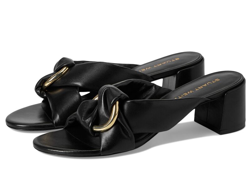 スチュアート ワイツマン レディース シューズ 踵 Stuart Weitzman Cece Block Slide 50 Black 黒いこと