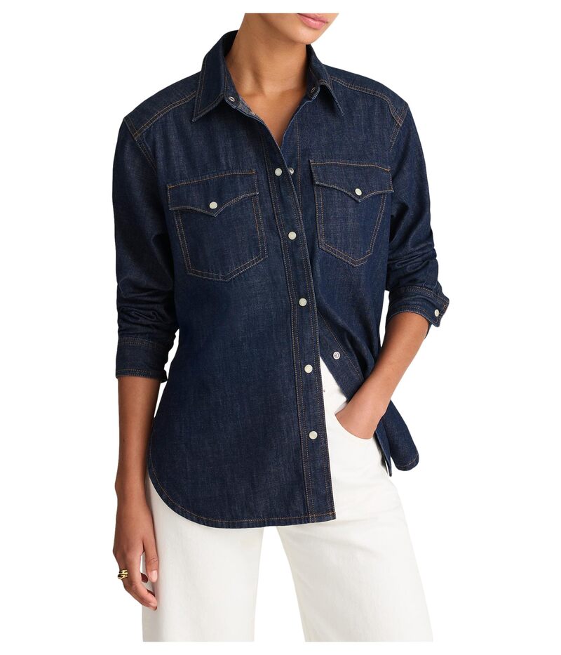 メイドウェル レディース トップス シャツ Madewell Oversized Western Shirt In Rinse Wash Rinse Wash