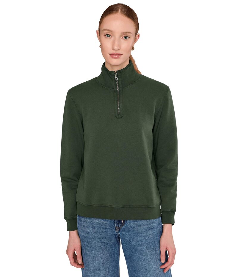 モッドドック レディース アウター パーカー・スウェット 照明ランプ素っ首 プルオーバー Mod-o-doc Long Sleeve Half-zip Funnel Neck Sweatshirt Elm Green 緑であること