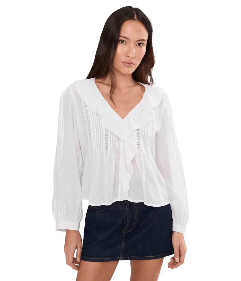 メイドウェル レディース トップス シャツ レース Madewellong Sleeve Kelly With Lace Winter White ホワイト