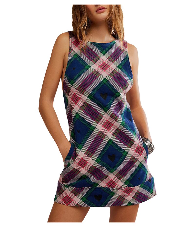 フリーピープル レディース トップス ワンピース ミニ Free People Carven Plaid Mini Berry Combo チェック｜ReVida 店