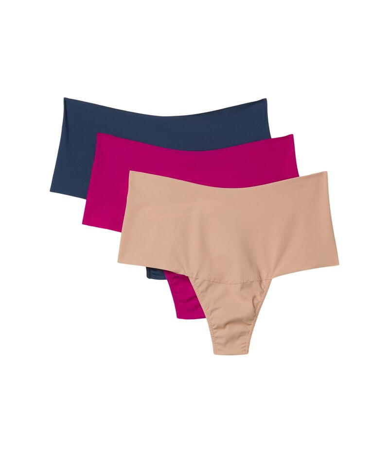 ハンキーパンキー レディース アンダーウェア パンツ Hanky Panky Breathesoft Hi-Rise Thong 3-Pack Nightshadow/Taupe/Hot Fuschia フューシャ