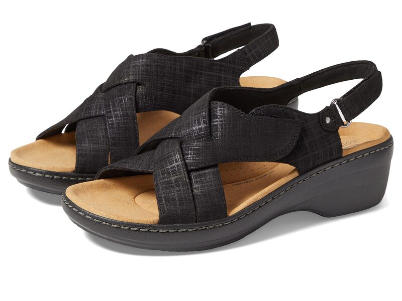 クラークス レディース シューズ ヒール Clarks Merliah Echo Black Interest ブラック｜ReVida 店