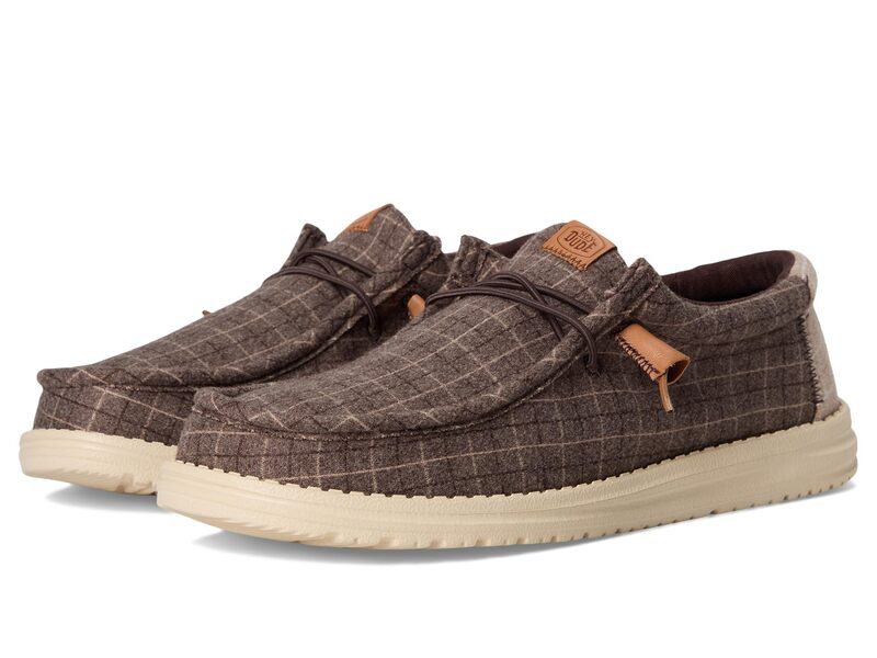 ヘイデュード メンズ シューズ スリッポン・ローファー コーデュロイ Hey Dude Wally Plaid Corduroy Mole Brown/Multi ブラウン