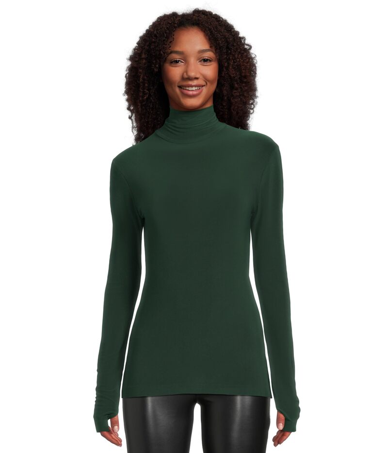 ノーマカマリ レディース アウター ニット・セーター スリムフィット Norma Kamali Slim Fit Long Sleeve Turtle Top Dark Emerald エメラルド