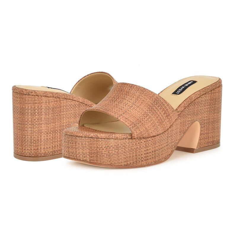 ナインウェスト レディース シューズ ヒール Nine West Boone Dark Brown Woven ブラウン|ReVida 店