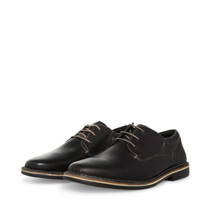 スティーブ マデン メンズ シューズ オックスフォード Steve Madden Harpoon Black Leather ブラック 15,000円