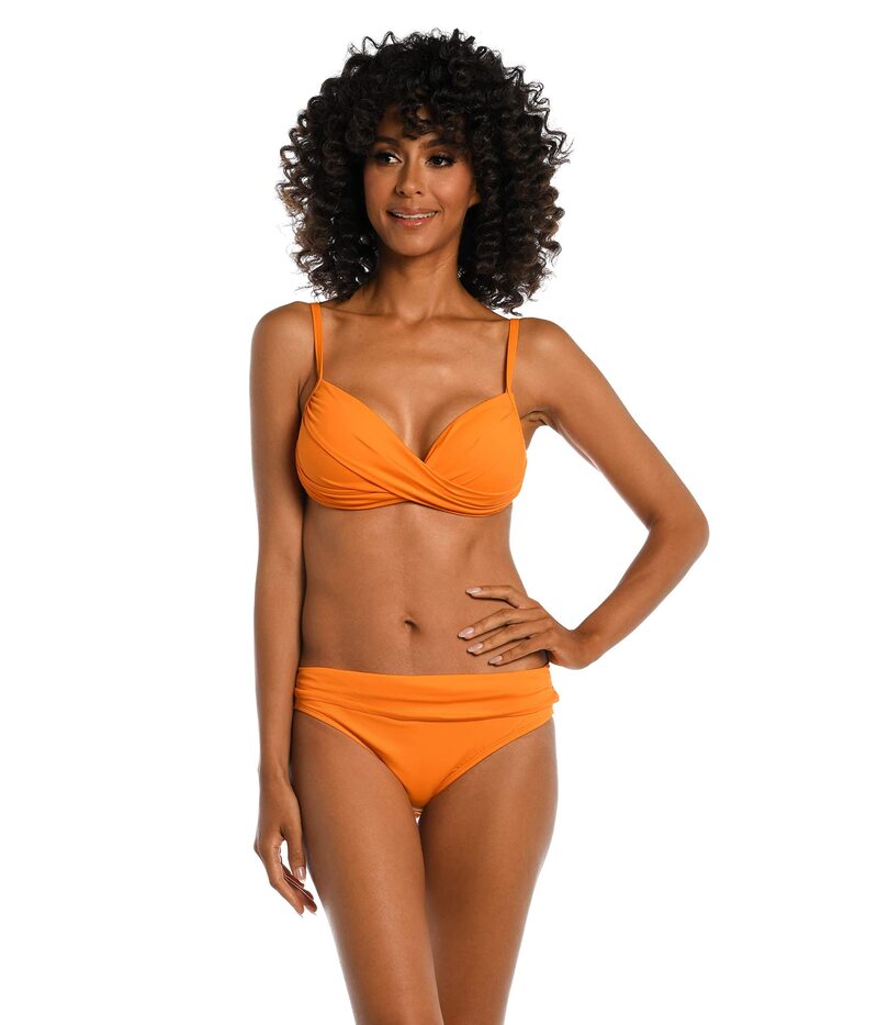 ラブランカ レディース 水着 トップのみ ドレープ La Blanca Island Goddess Draped Wrap Bralette Tangerine タンジェリン 16,786円