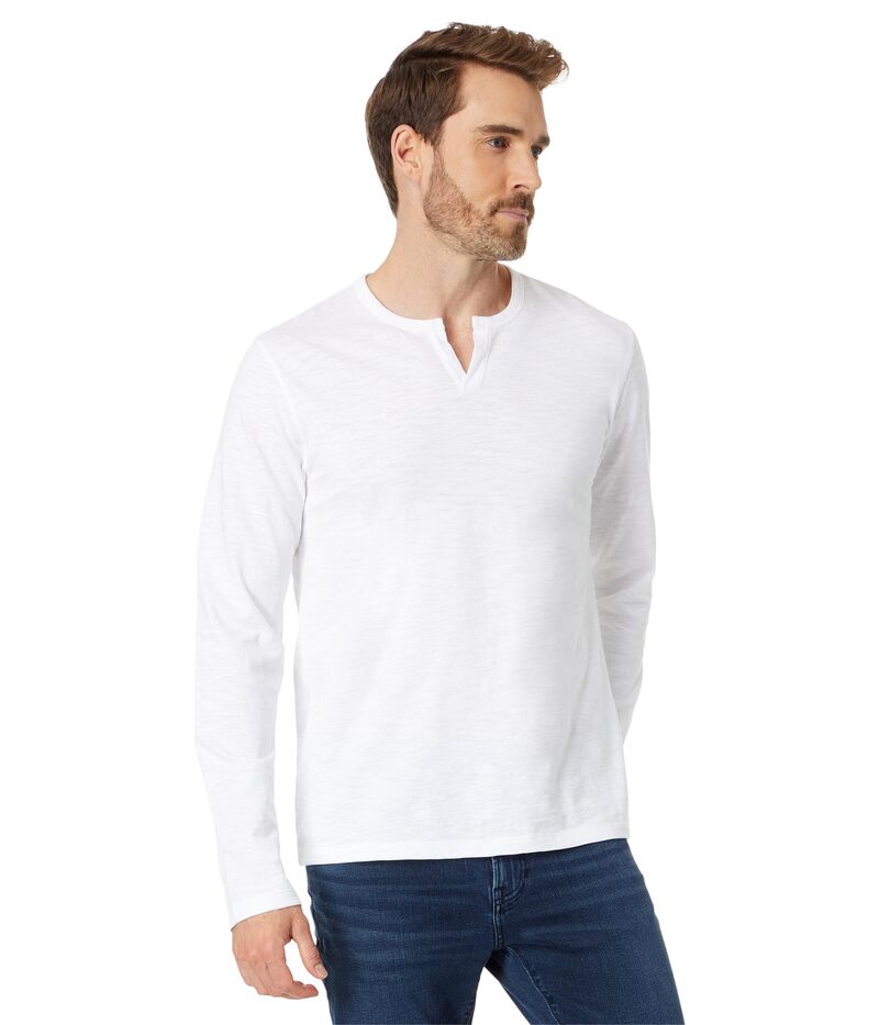 ヴィンス メンズ トップス プルオーバー Vince Slub Split-Neck Long Sleeve Optic White 白いこと