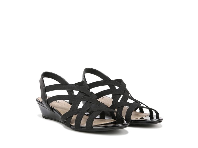 ライフストライド レディース シューズ 踵 サンダル LifeStride Yung Strappy Wedge Sandals Black 黒いこと