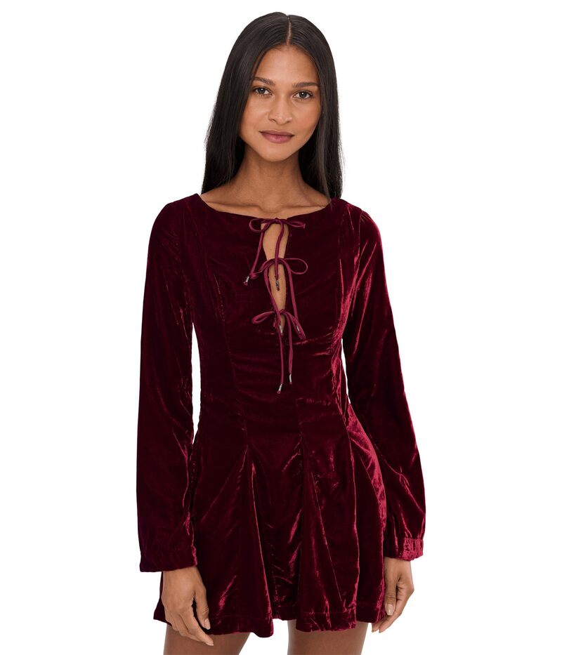 フリーピープル レディース トップス ワンピース ミニ ベルベット Free People Linney Velvet Mini Cabernet