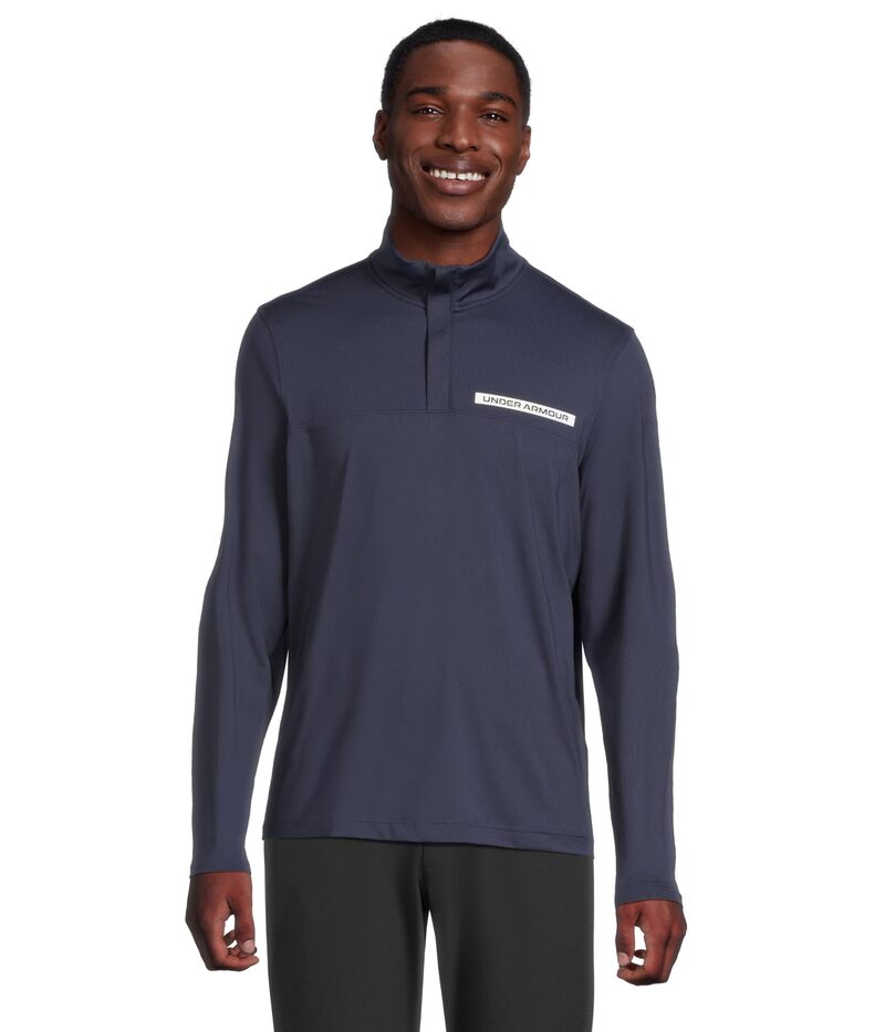アンダーアーマー メンズ アウター パーカー・スウェット Tシャツ Under Armour Golf Tee 2 Green 1/4 Zip Midnight Navy/White ホワイト