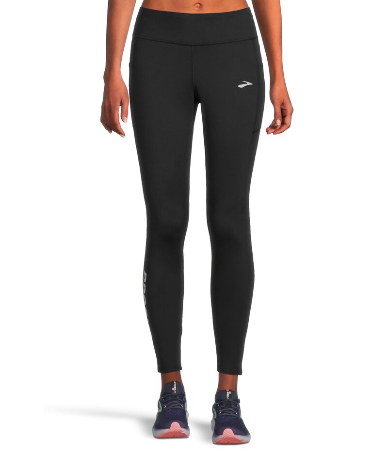 ブルックス レディース ボトムス カジュアルパンツ Brooks Momentum Thermal Tight 2.0 Black/Speed Logo ブラック