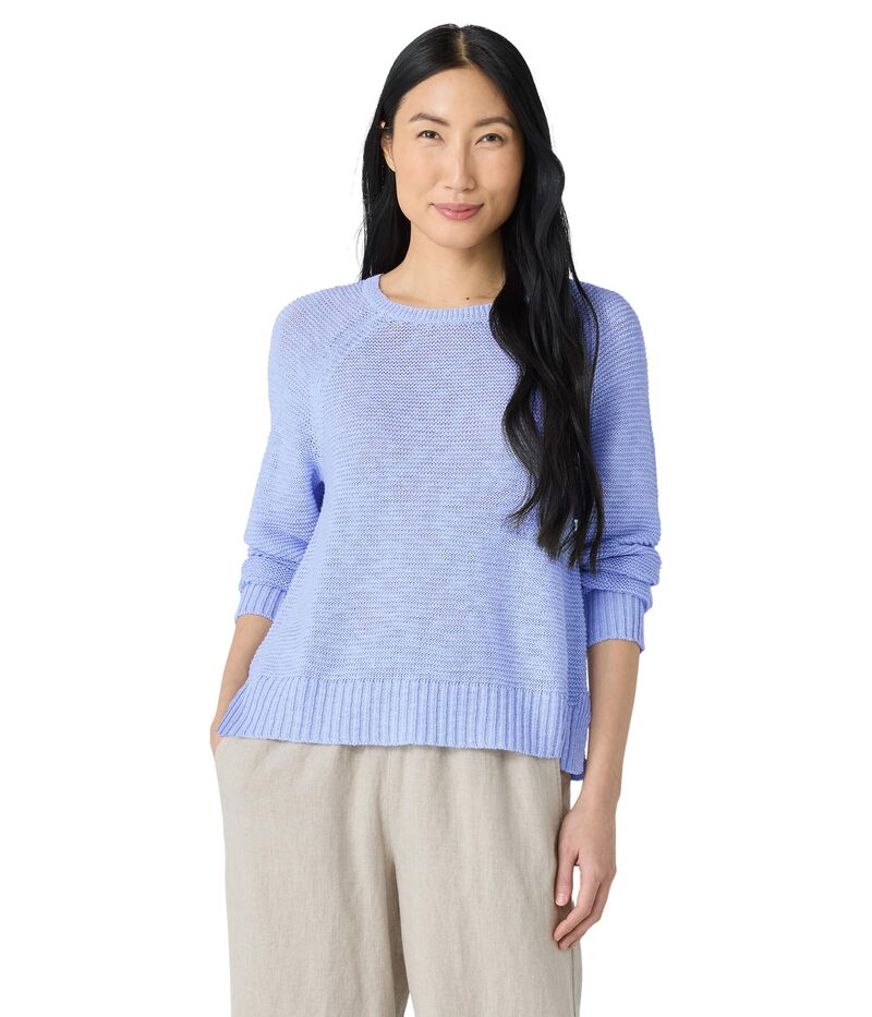 エイリーンフィッシャー レディース アウター ニット・セーター クルーネック Eileen Fisher Crew Neck Raglan Sleeve Sweater Bellflower 13,855円