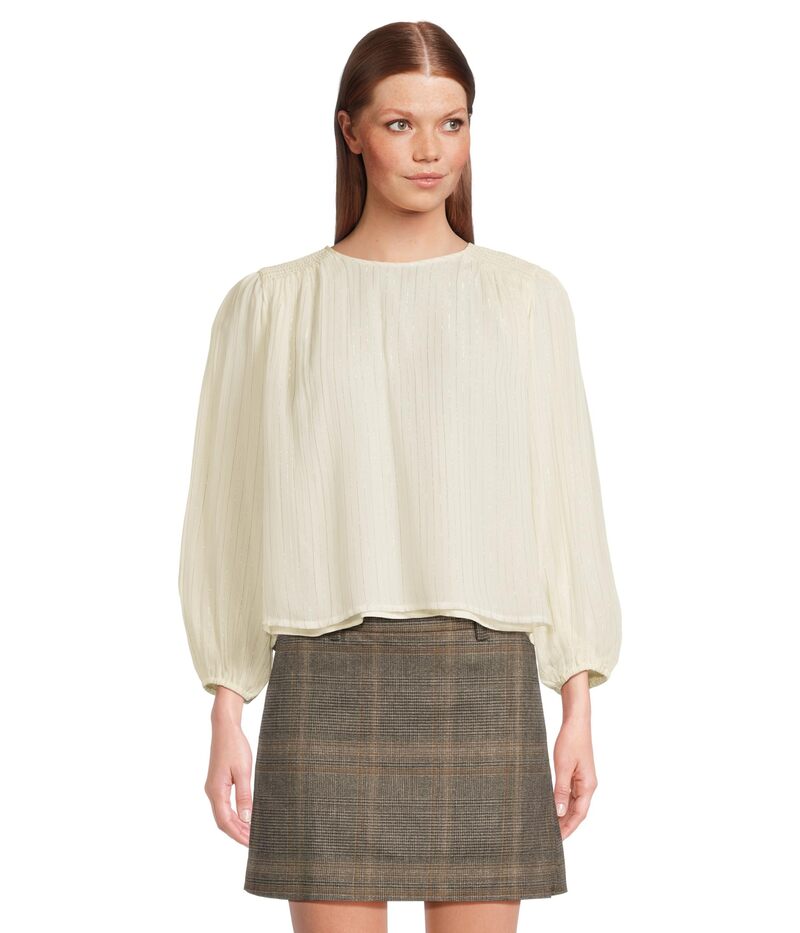 マイケルスターズ レディース トップス シャツ ブラウス Michael Stars Dolly Blouse With Smocking Details Ivory Combo アイボリー