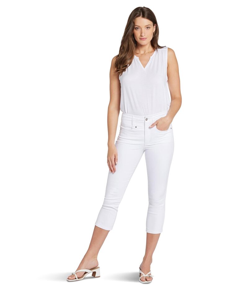 エヌワイディージェイ レディース ボトムス デニムパンツ キャップ NYDJ High-Rise Ami Skinny Capri Optic White ホワイト