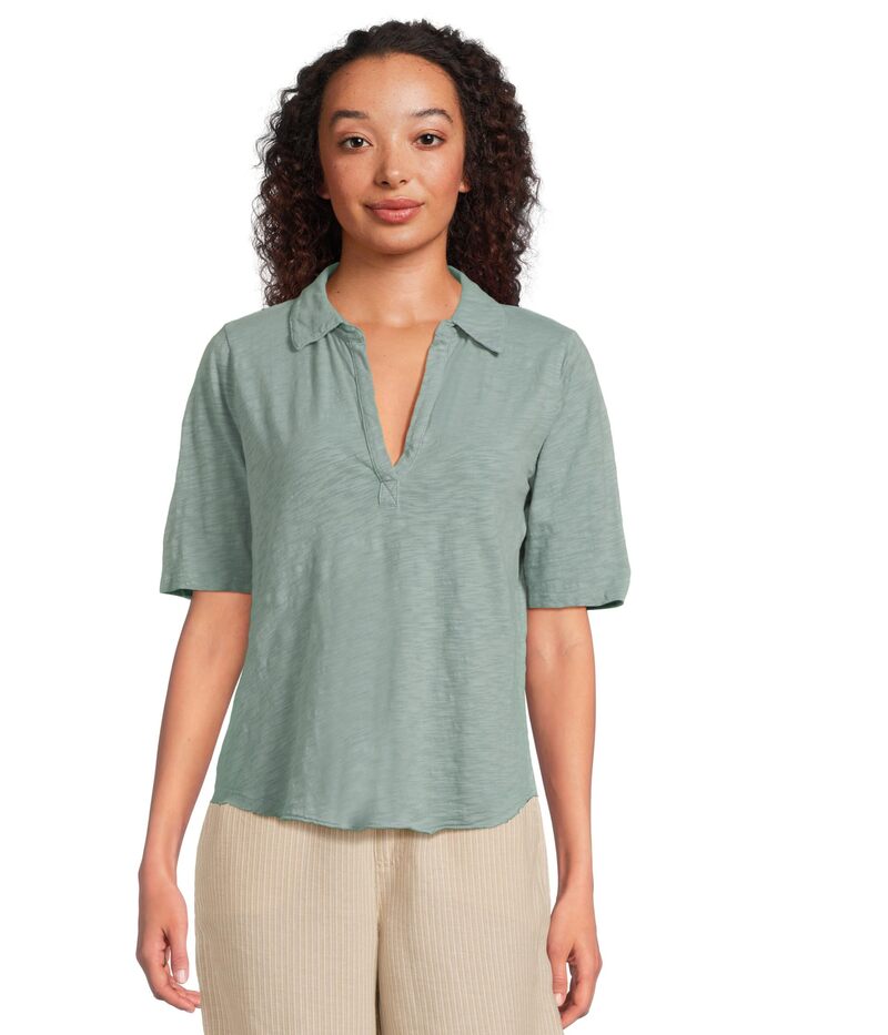モッドドック レディース トップス シャツ Mod-o-doc Half Sleeve Polo Tee Gris Mist