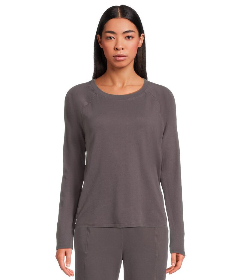 モッドドック レディース トップス シャツ クルーネック Mod-o-doc Long Sleeve Slim Crew Neck Tee Washed Ebony