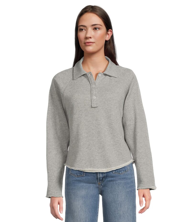 リラピー レディース トップス シャツ Lilla P Shirttail Polo Heather Grey グレー