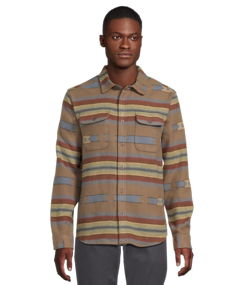 ルーカ メンズ トップス プルオーバー RVCA Dayshift Blanket Flannelong Sleeve Mushroom カジュアルシャツ-トップス