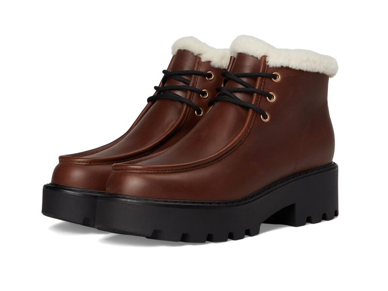目じるし・フィッシャー レディース シューズ ブーツ・レインブーツ Marc Fisher LTD Percy Dark Brown Leather 赤銅色 ブーツ-レディース靴-靴