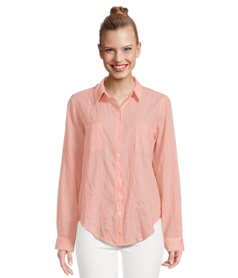 リリーピュリッツァー レディース トップス シャツ ダウン Lilly Pulitzer Sea View Button-Down Papaya X Conch Shell Pink Ltwt Oxford Shirting Stripe ピンク