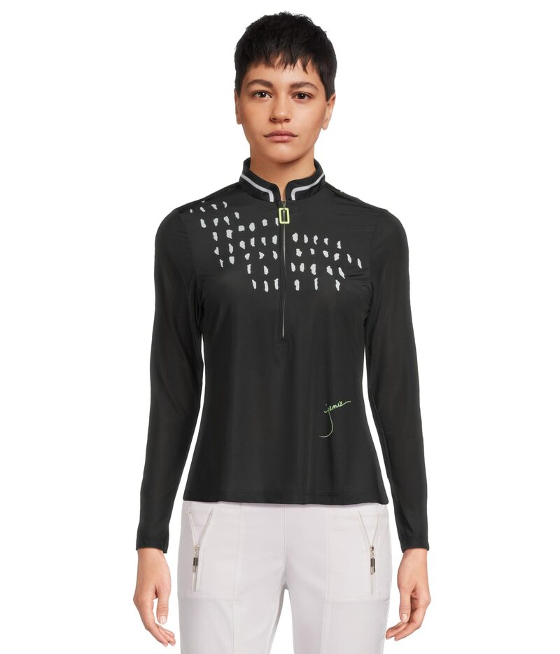 ジャイミーサドック レディース トップス シャツ プリント Jamie Sadock Raindrops Print Long Sleeve Sunsense Top Black ブラック