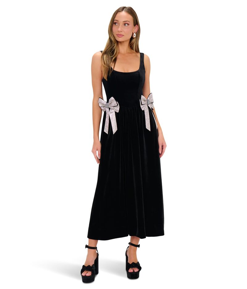ウミーユアムーム レディース トップス ワンピース ミディ Show Me Your Mumu Ricci Midi Dress Black Velvet ブラック