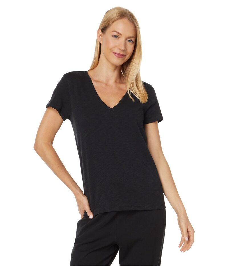 リラピー レディース トップス シャツ Vネック Lilla P V-Neck Short Sleeve Back Seam Tee Black ブラック