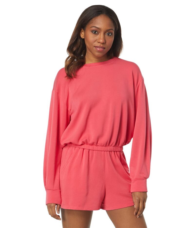 サンドリー レディース アウター パーカー・スウェット シャツ SUNDRY Pleat Sleeve Sweatshirt Poppy