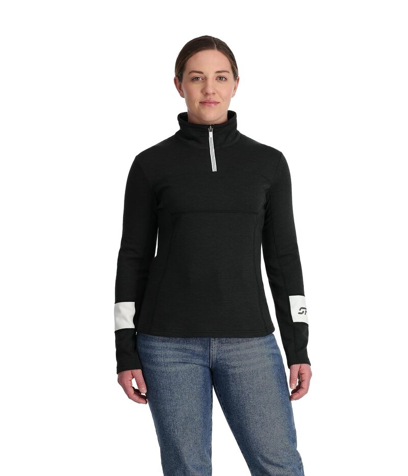 スパイダー レディース アウター コート フリース Spyder Speed Fleece 1/2 Zip Black ブラック