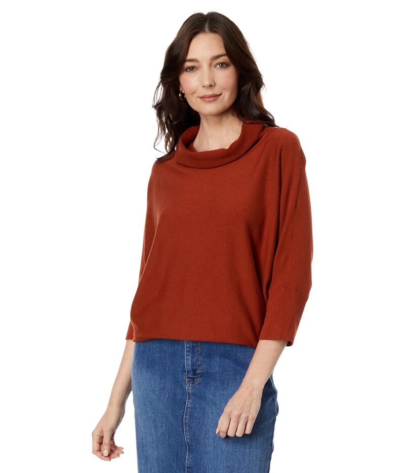 エリオットローレン レディース アウター 編み物・プルオーバー Elliott Lauren Modal Knit Cowl Neck 3/4 Sleeve Sweater Bourbon トップス-ニット・セーター-セーター
