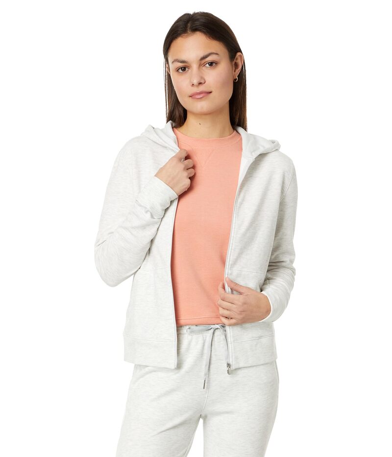 トラビスマヒュー レディース アウター コート TravisMathew Cloud Zip Hood Heather Light Grey グレー