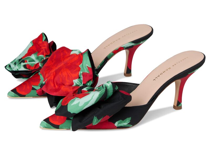 ロフラー 幽客ダル レディース シューズ 踵 Loefflerandall Margot Bow Mule Bouquet Black Floral 黒いこと