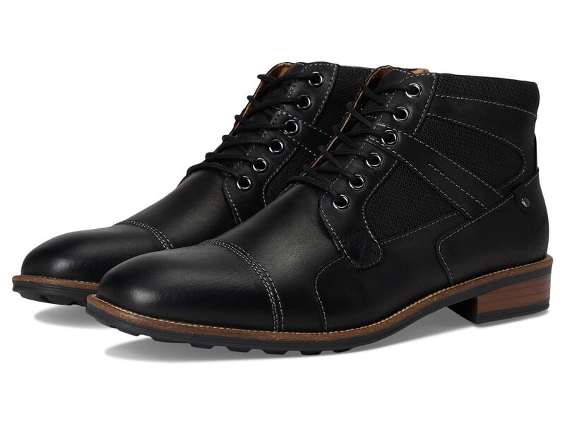 スティーブ マデン メンズ シューズ ブーツ・レインブーツ Steve Madden Jotting Black Leather ブラック