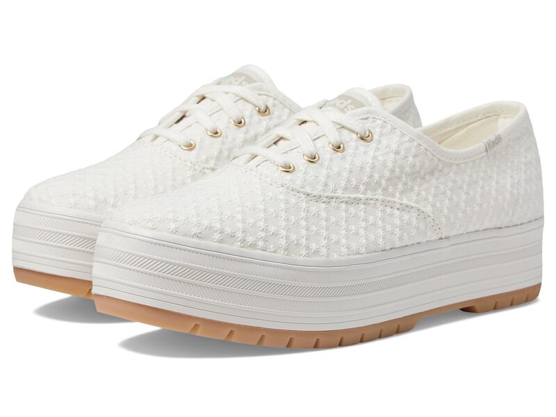 ケッズ レディース シューズ スニーカー プラットフォーム レース Keds The Platform Lug Lace Up Whiteyelet ホワイト