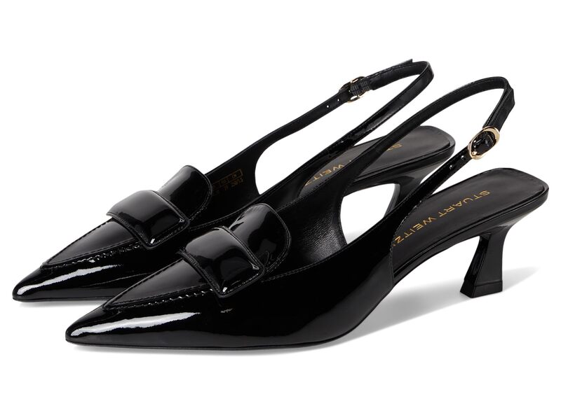 スチュアート ワイツマン レディース シューズ 踵 Stuart Weitzman Sovinnie Slingback 50 Black 黒いこと