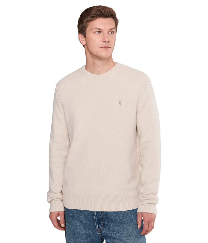 オールセインツ メンズ アウター ニット・セーター AllSaintstatten Crew Cloudy White ホワイト