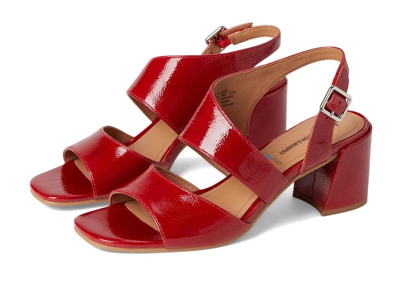 ジョンストンアンドマーフィー レディース シューズ 踵 非対称 サンダル Johnston \u0026 Murphy Everly Asymmetrical Sandal Red 赤いこと