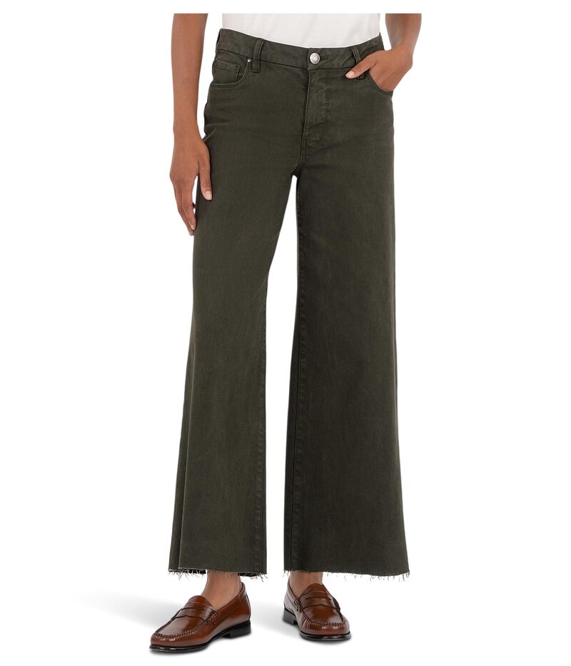 カットフロムザクロス レディース ボトムス デニムパンツ ワイドレッグ KUT from the Kloth Meg High-rise Fab Wide Leg Raw Hem In Sherwood Forest Sherwood Forest フォレスト