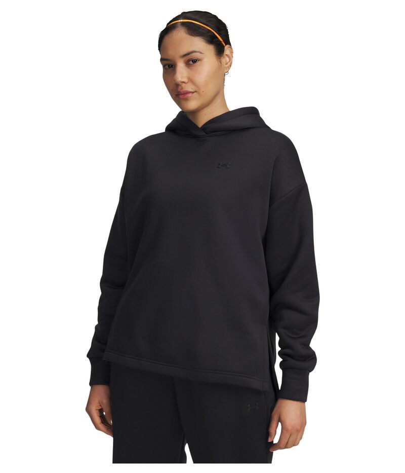 アンダーアーマー レディース アウター パーカー・スウェット フリース Under Armour Fleece Hoodie Black/Black ブラック｜ReVida 店